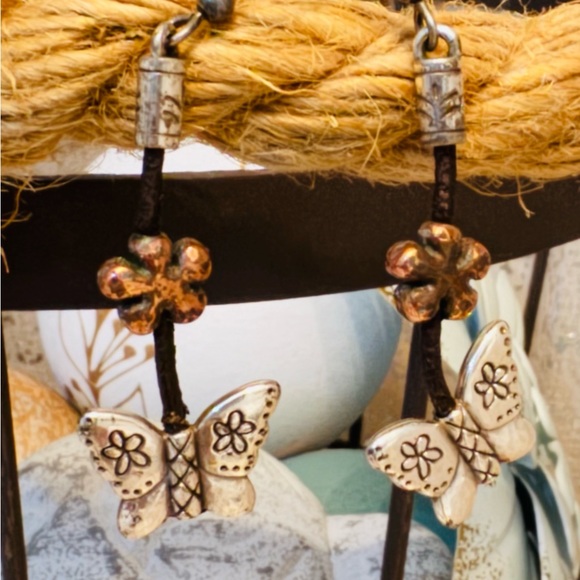 Brighton Jewelry - Brighton Lariat Cord Copper Bird Butterfly Earrings